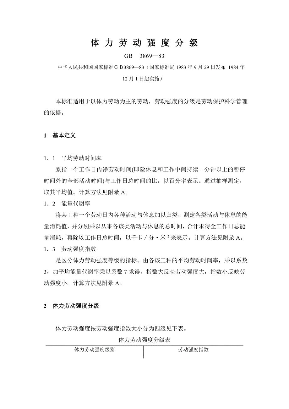 体 力 劳 动 强 度 分 级_第1页