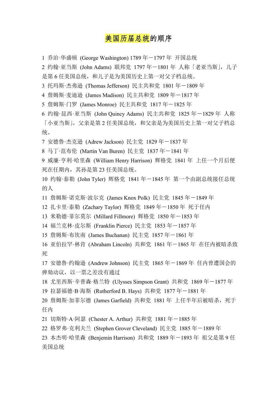 美国历届总统的顺序_第1页