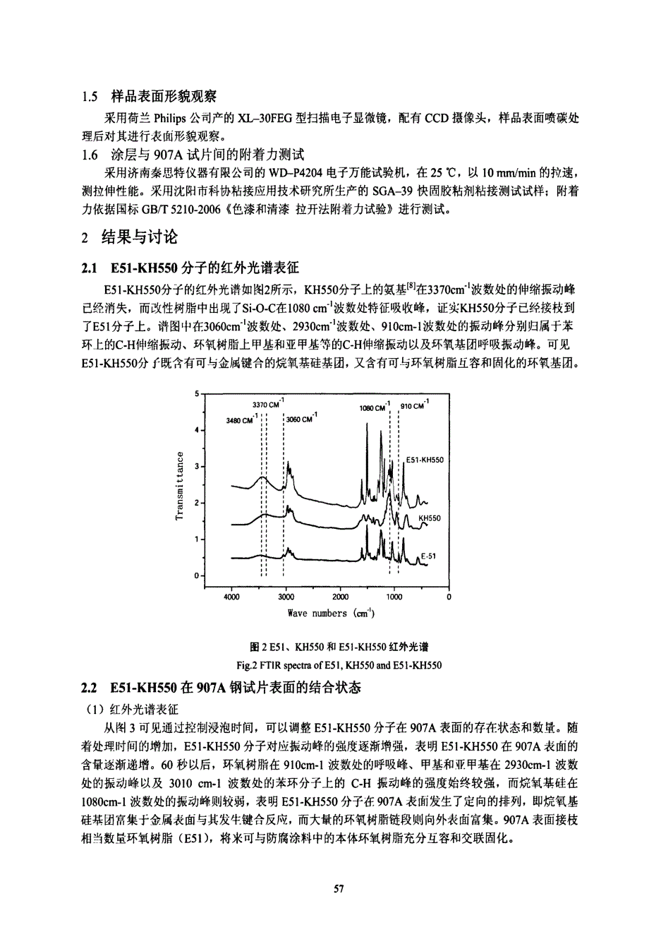 KH550改性环氧树脂与碳钢间的界面附着力研究_第3页