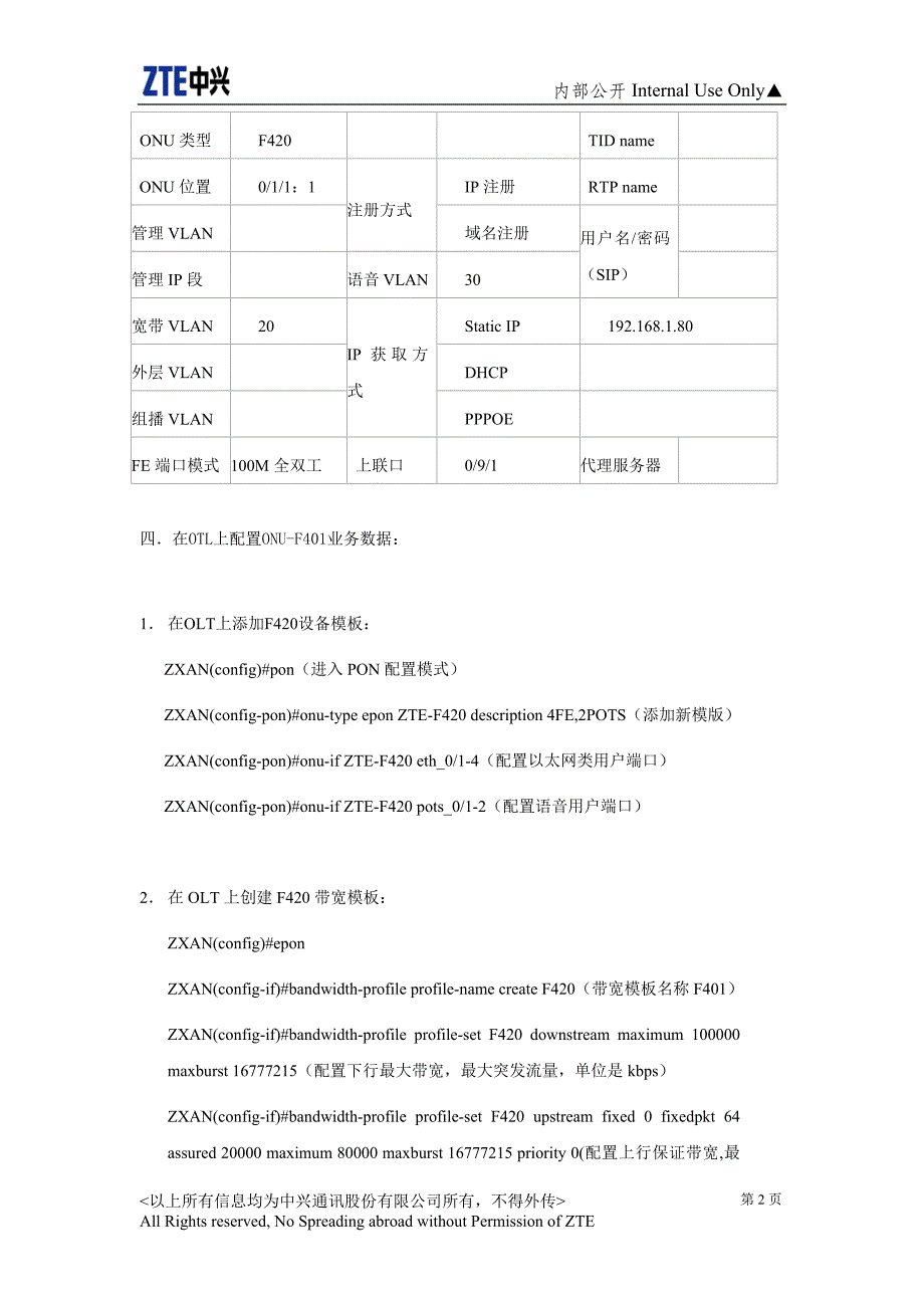 EPON-ONU外包商C220检测环境数据配置_第2页