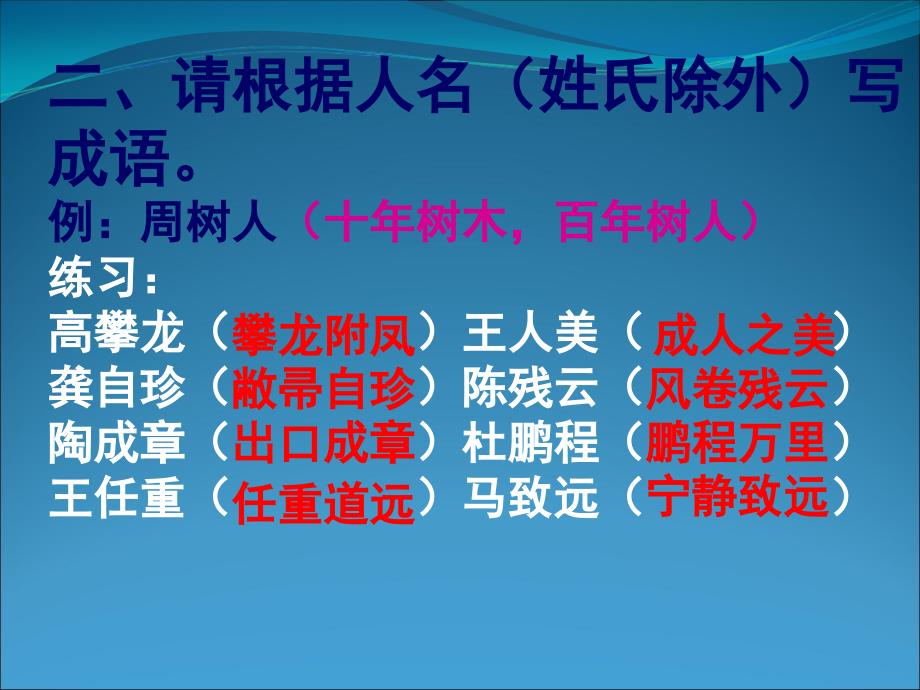 2009届高中语文重难点专题复习课件：(三)高考语文成语趣味训练95252_第3页