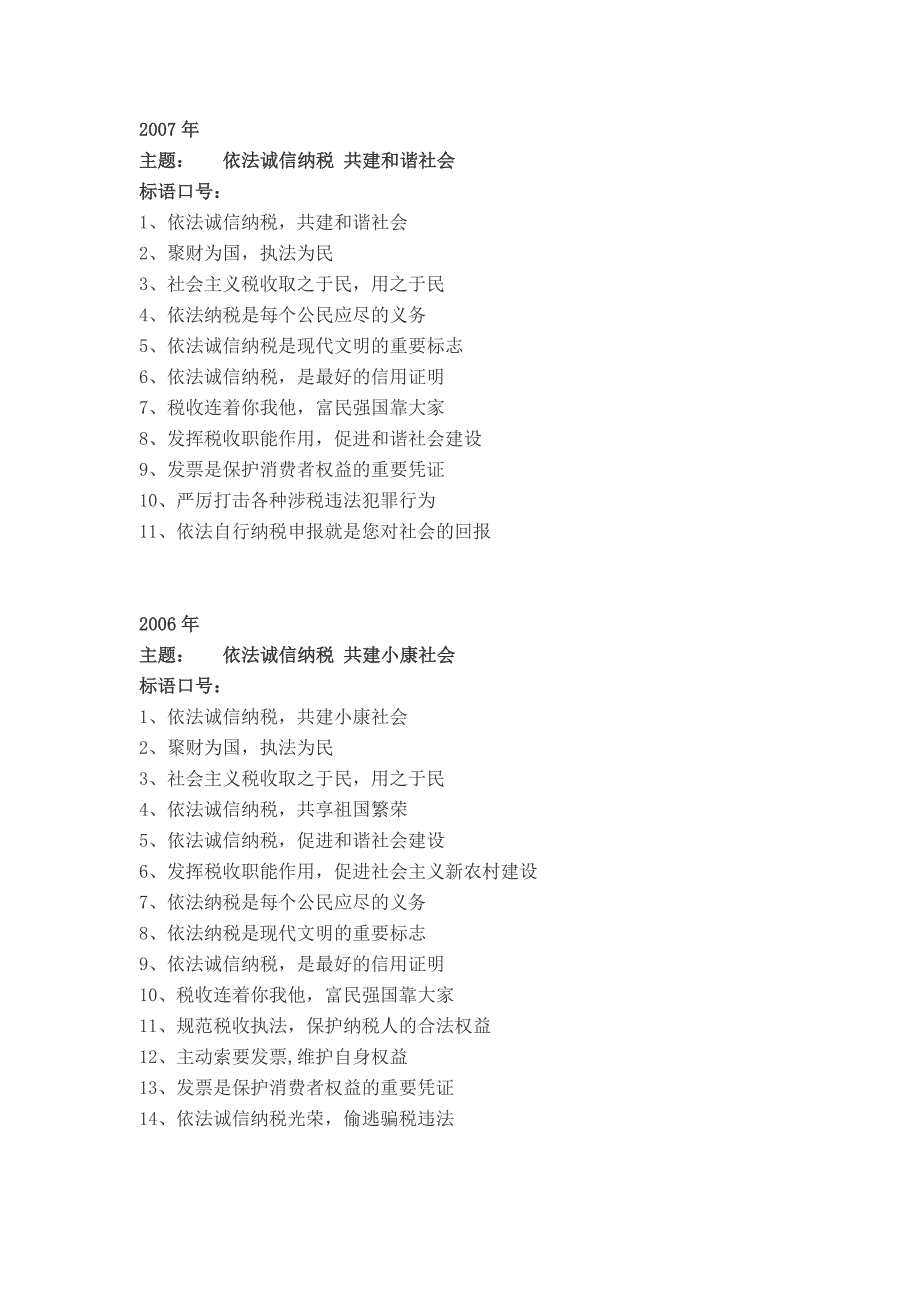 历年税法宣传月主题及标语口号_第3页