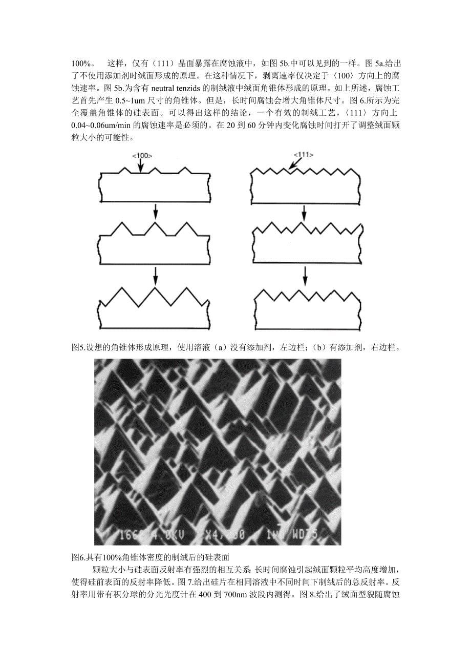 改进的硅太阳电池工业化绒面各向异性腐蚀工艺_第5页