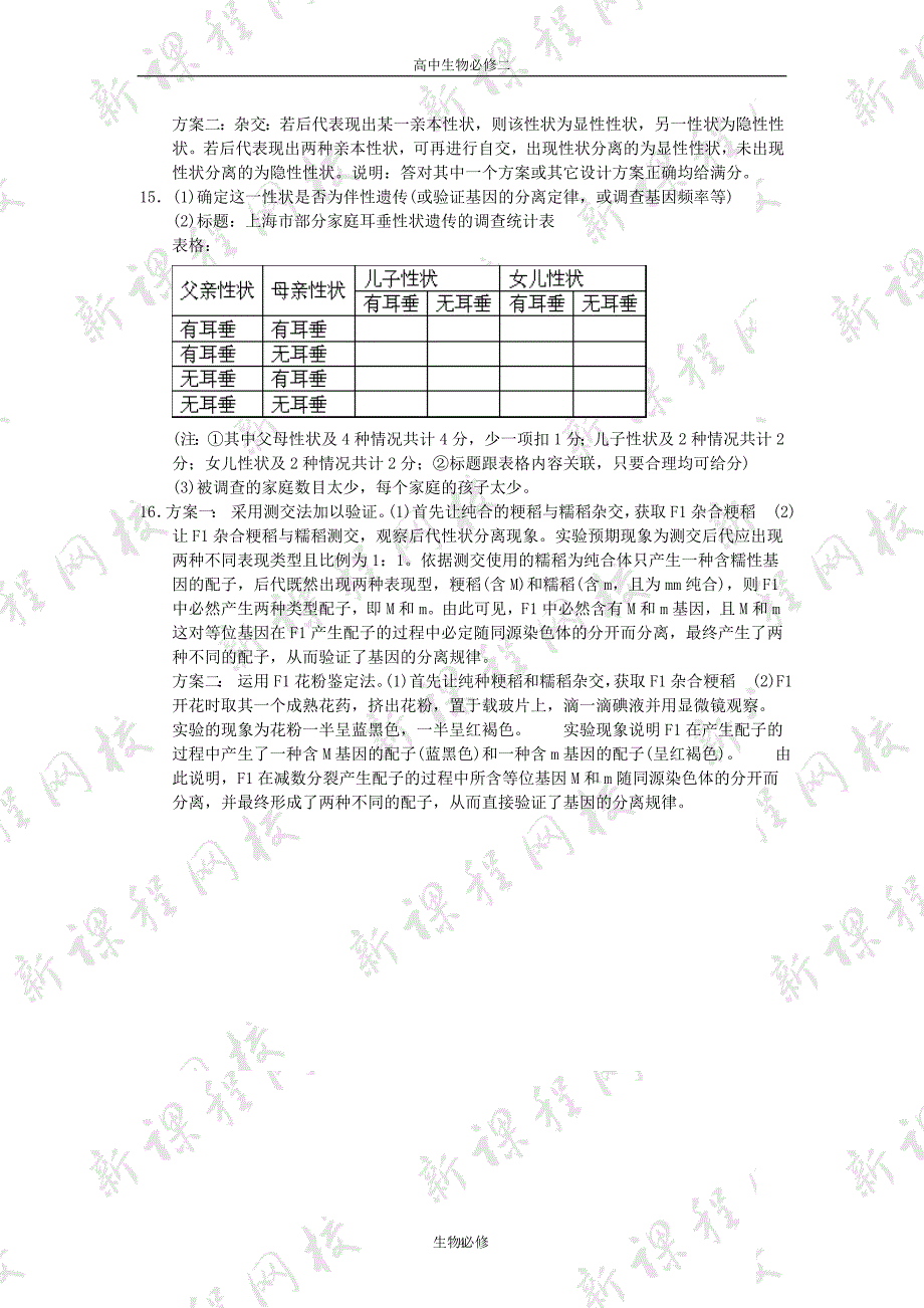 人教版试题试卷孟德尔的豌豆杂交实验(一) 练习 1_第4页