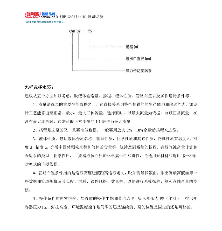 CWB型磁力驱动旋涡泵型号意义_第1页