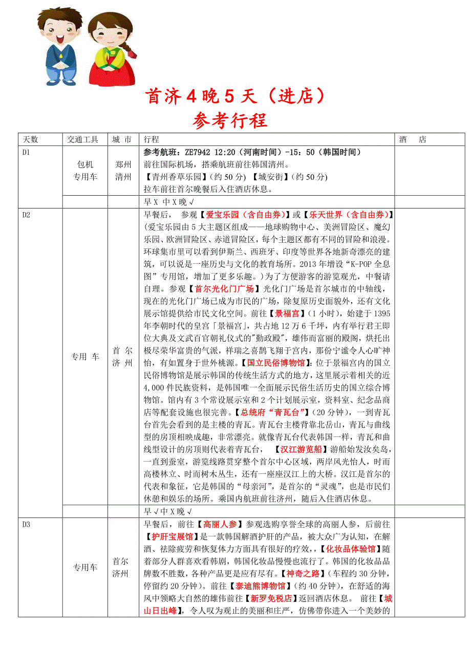 5月河南首济4晚5天(有购物)参考行程_第1页