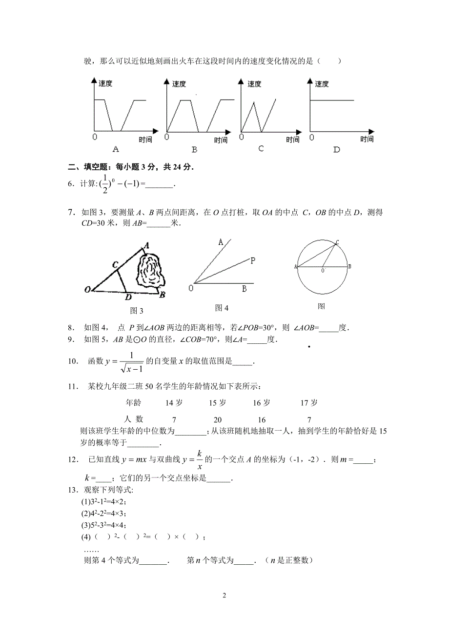 2008年初中数学毕业试题及答案(广东省梅州市)_第2页