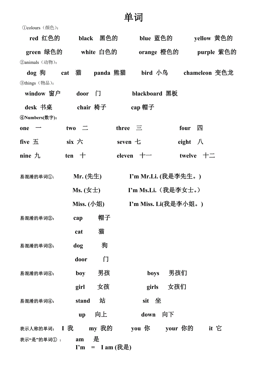 外研版小学三年级英语上册m1-5知识点(期中复习)_第1页