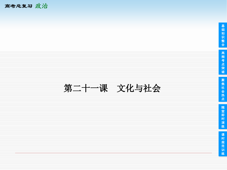 2014届高三政治一轮复习课件：第21课_文化与社会_第2页