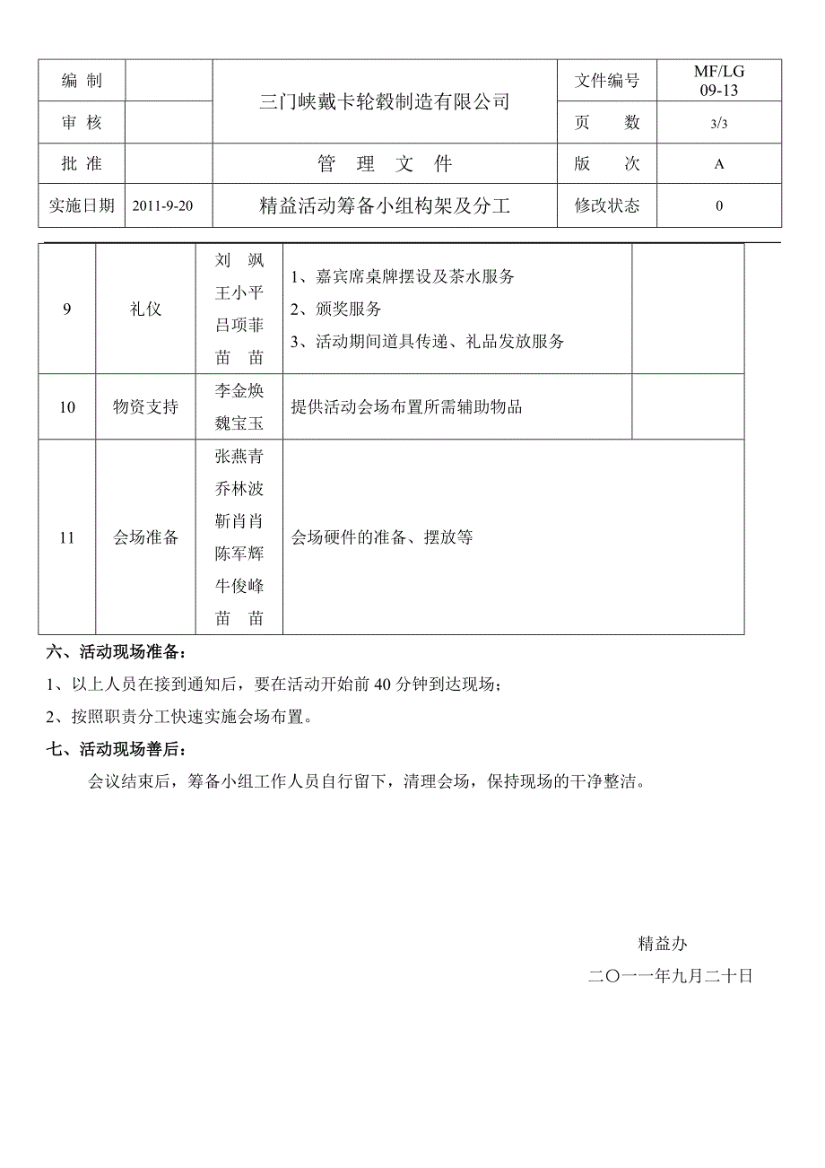 精益活动筹备小组构架及分工-13_第3页