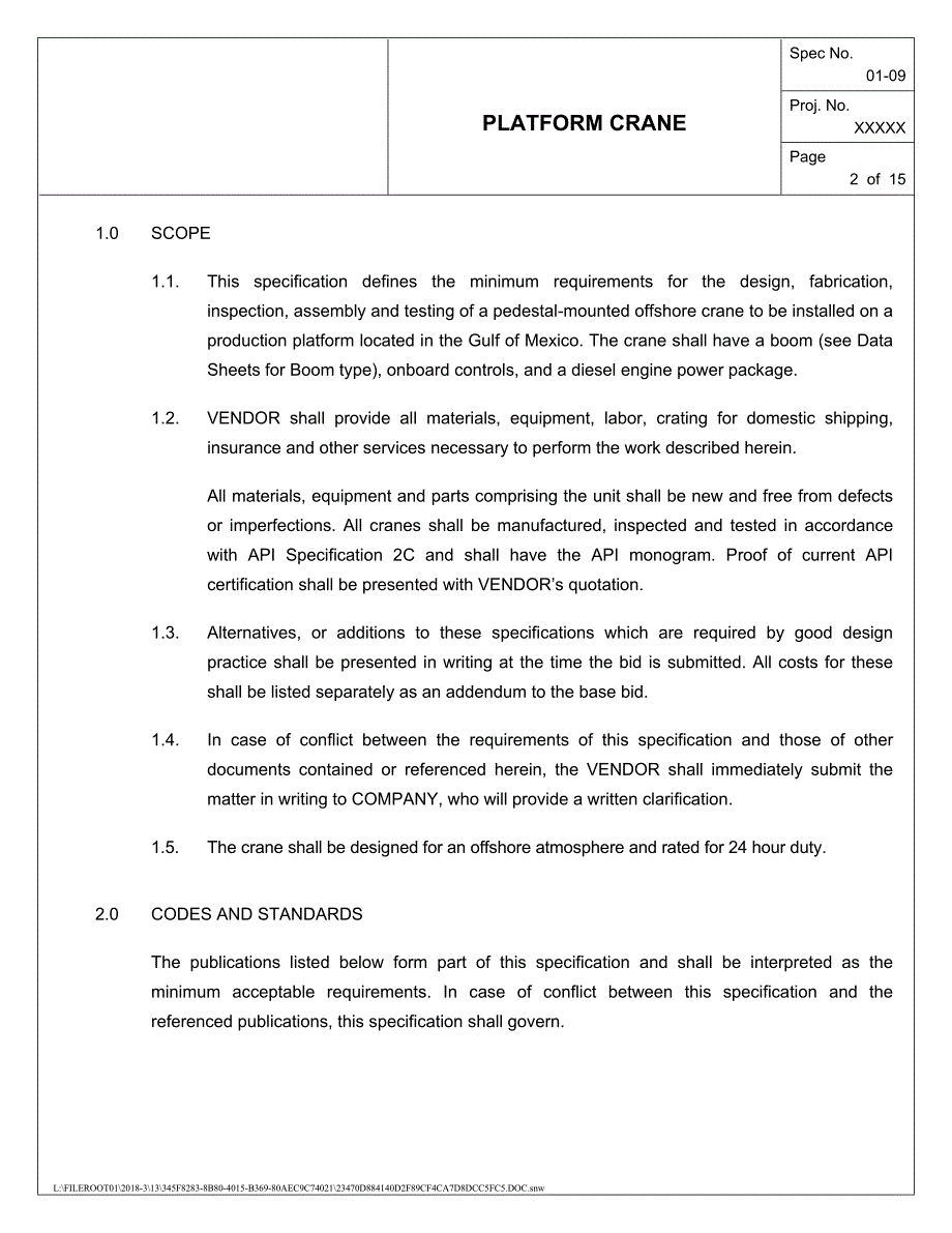 海油英文设备规格书2-平台吊机规格书_第2页