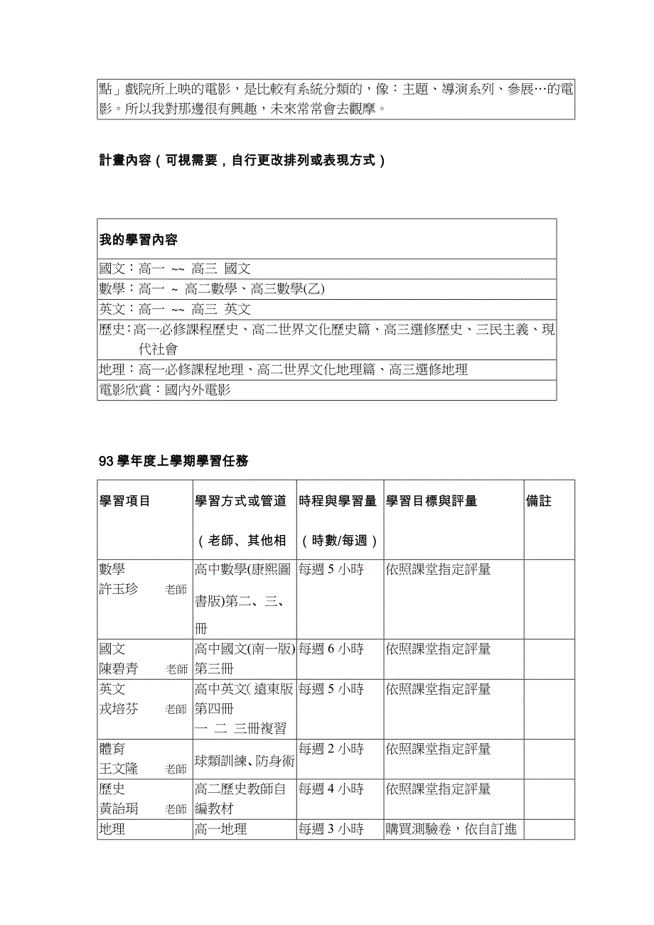 (附表六)台北市自主学习实验计画「自主学程」申请书_第4页