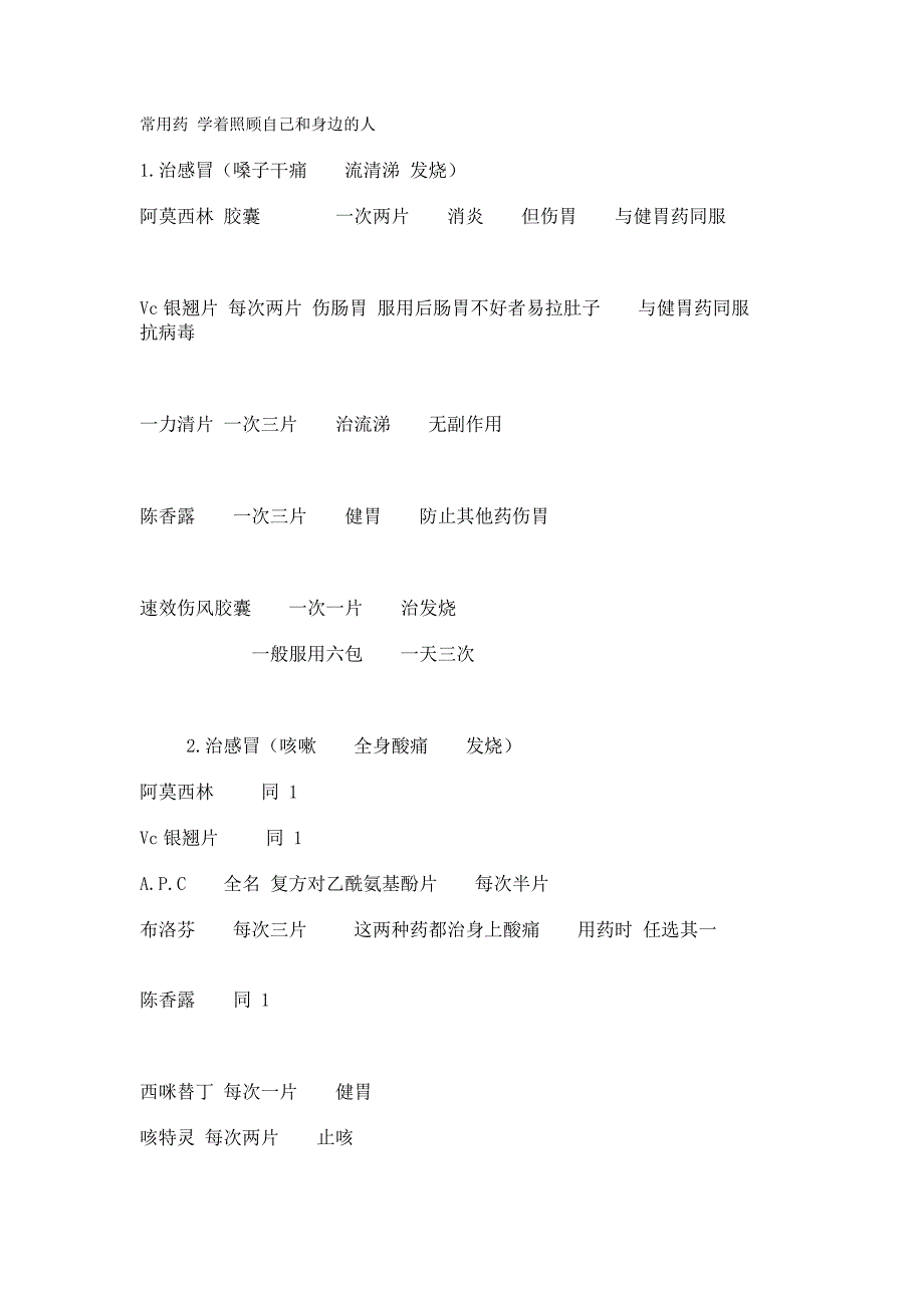 常用药 学着照顾自己和身边人_第1页