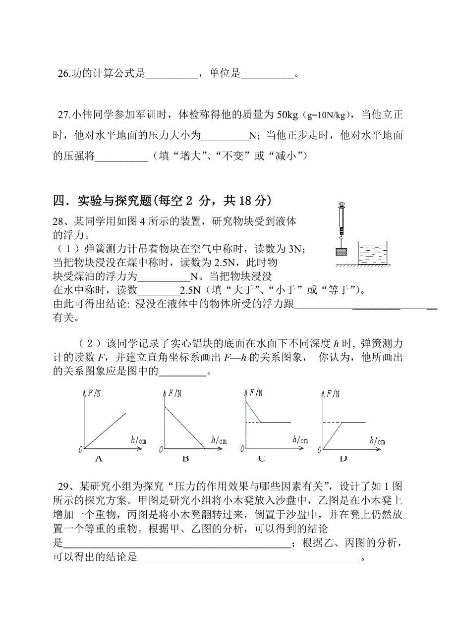 物理九年级下学期期末考试_第5页