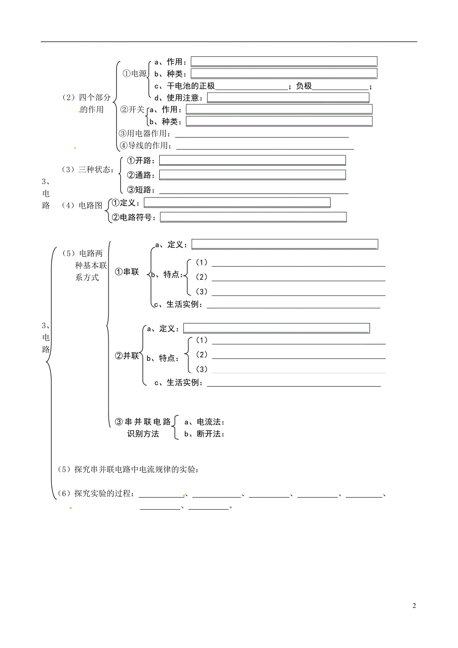 中考物理《第五章 电流和电路》复习教案 新人教版_第2页