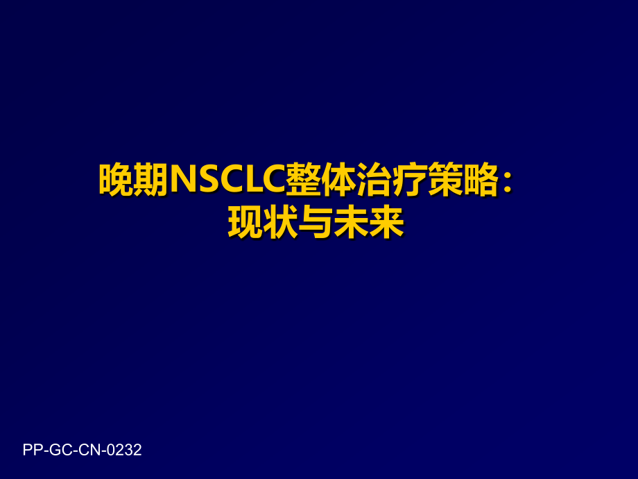 晚期NSCLC整体治疗策略：现状与未来_第1页