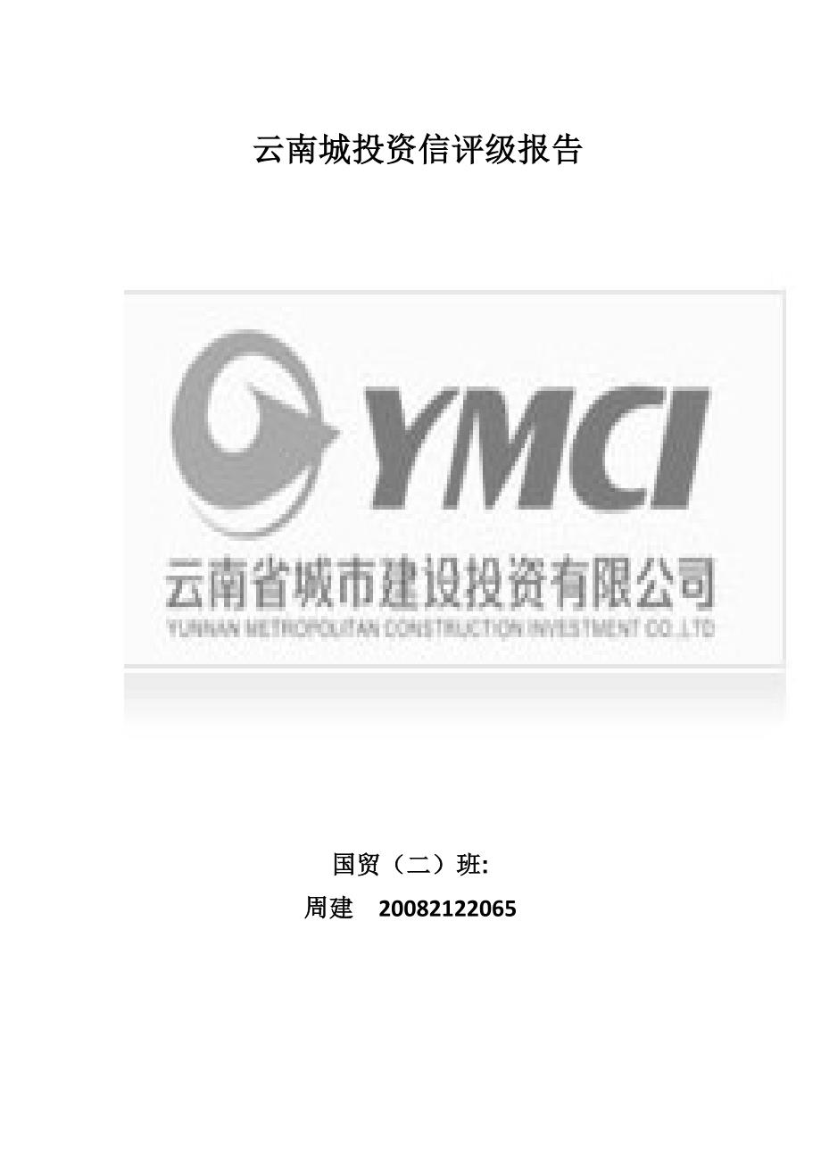 云南城投资信评级报告_第1页