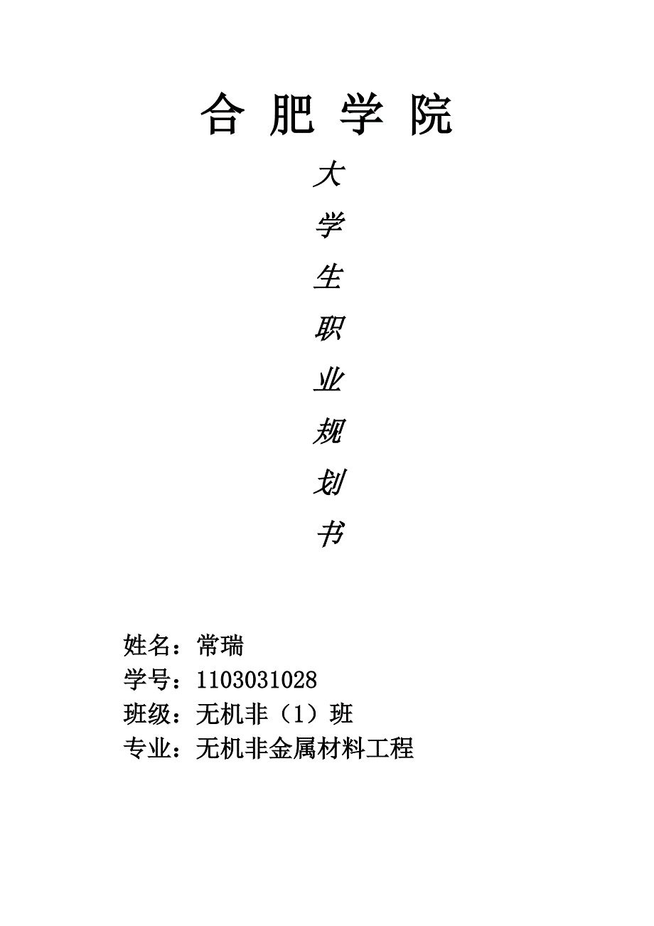 大学生职业生涯规划书rui_第1页