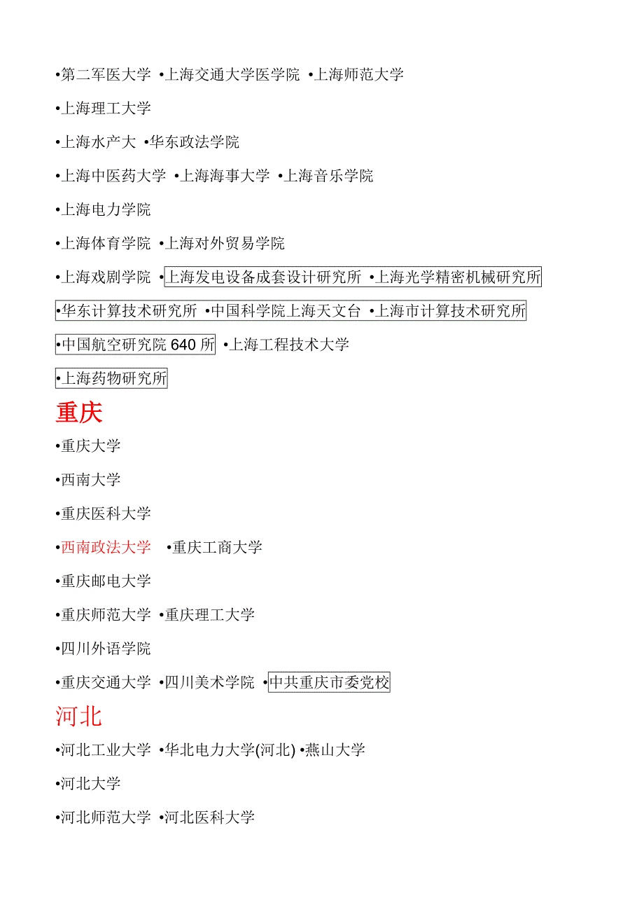 精品：中国各省市所有大学名1_第4页