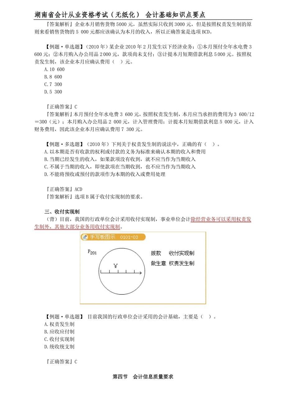 2012年下半年湖南会计从业考试会计基础知识重点总结_第5页