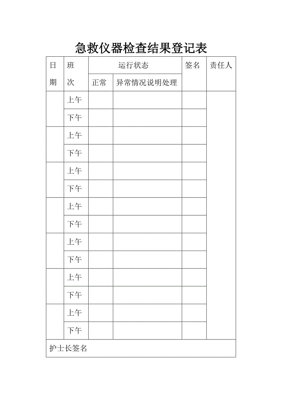 急救仪器查对登记表_第1页