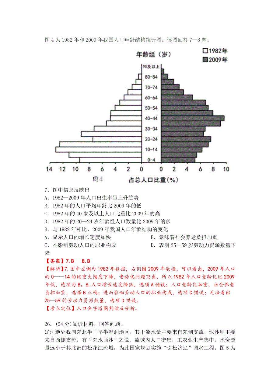 2012年山东高考文综地理试题答案及解析_第4页