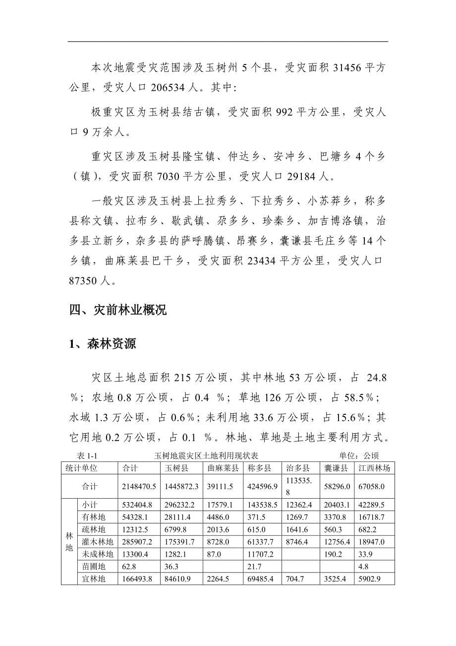 青海玉树灾后林业生态恢复重建规划(512修改)_第5页