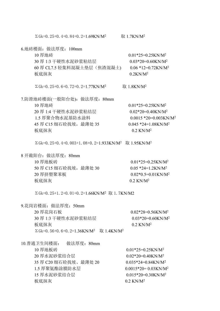 常用荷载取值_第2页