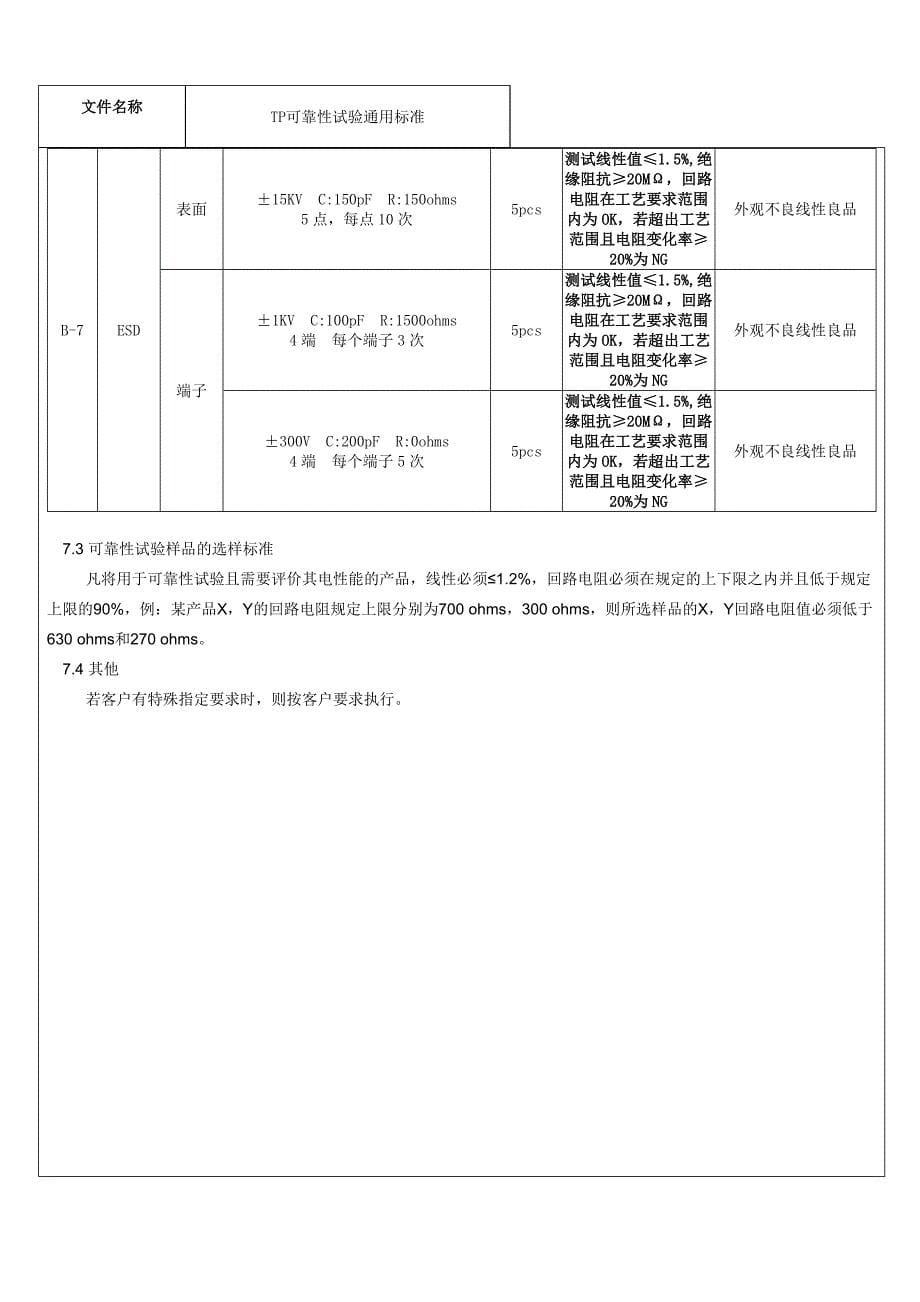 触摸屏TP可靠性试验通用标准_A1_第5页