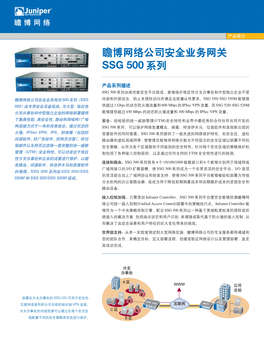 瞻博网络 Networks SSG 500 系列(中文)_第1页