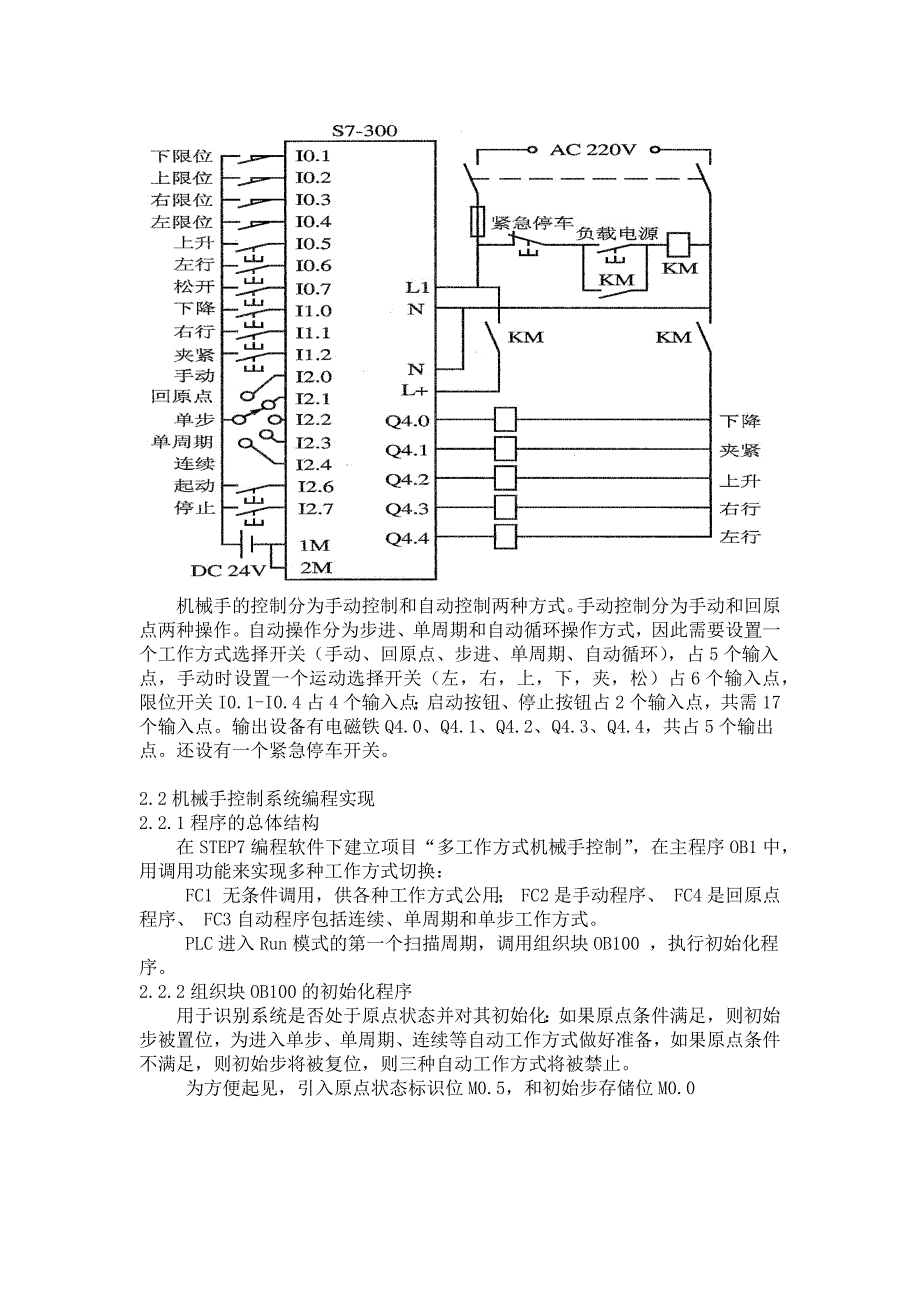 基于S7-300PLC的多工作方式机械手控制系统_第4页