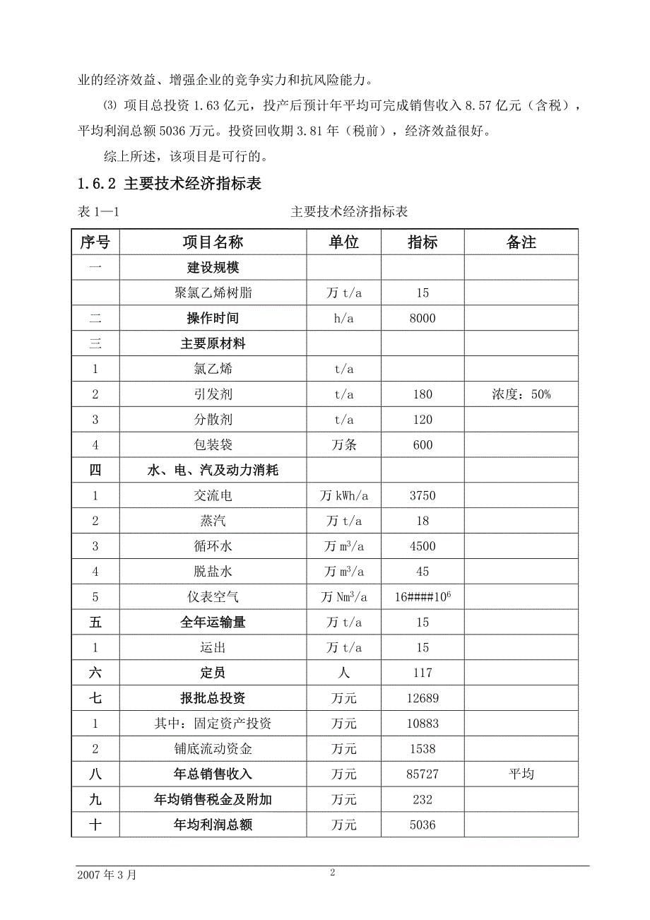 年产15万吨聚氯乙烯树脂pvc项目可行性研究报告_第5页