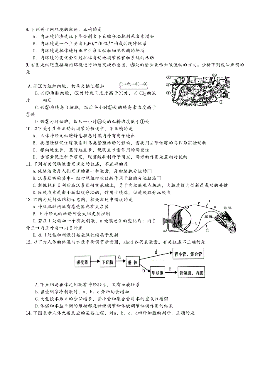 高二生物必修三(前三章)_第2页