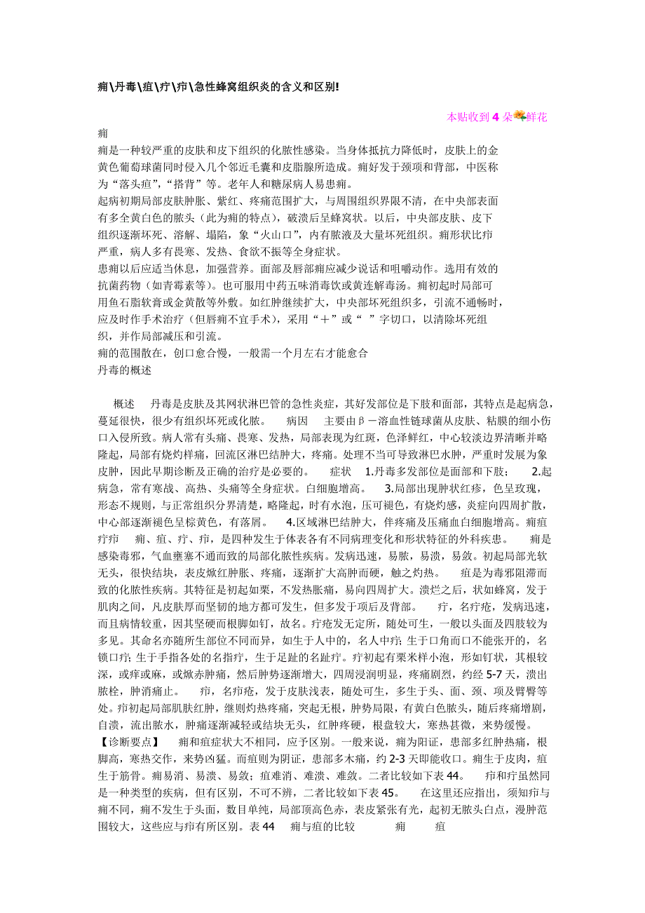 痈丹毒疽疔疖急性蜂窝组织炎的含义和区别!_第1页