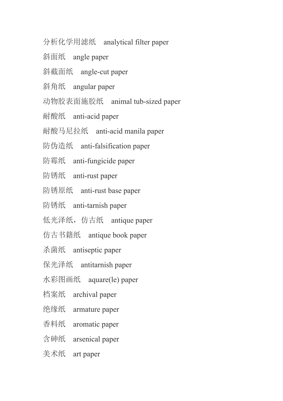 常用纸种的中英文的对照表_第4页