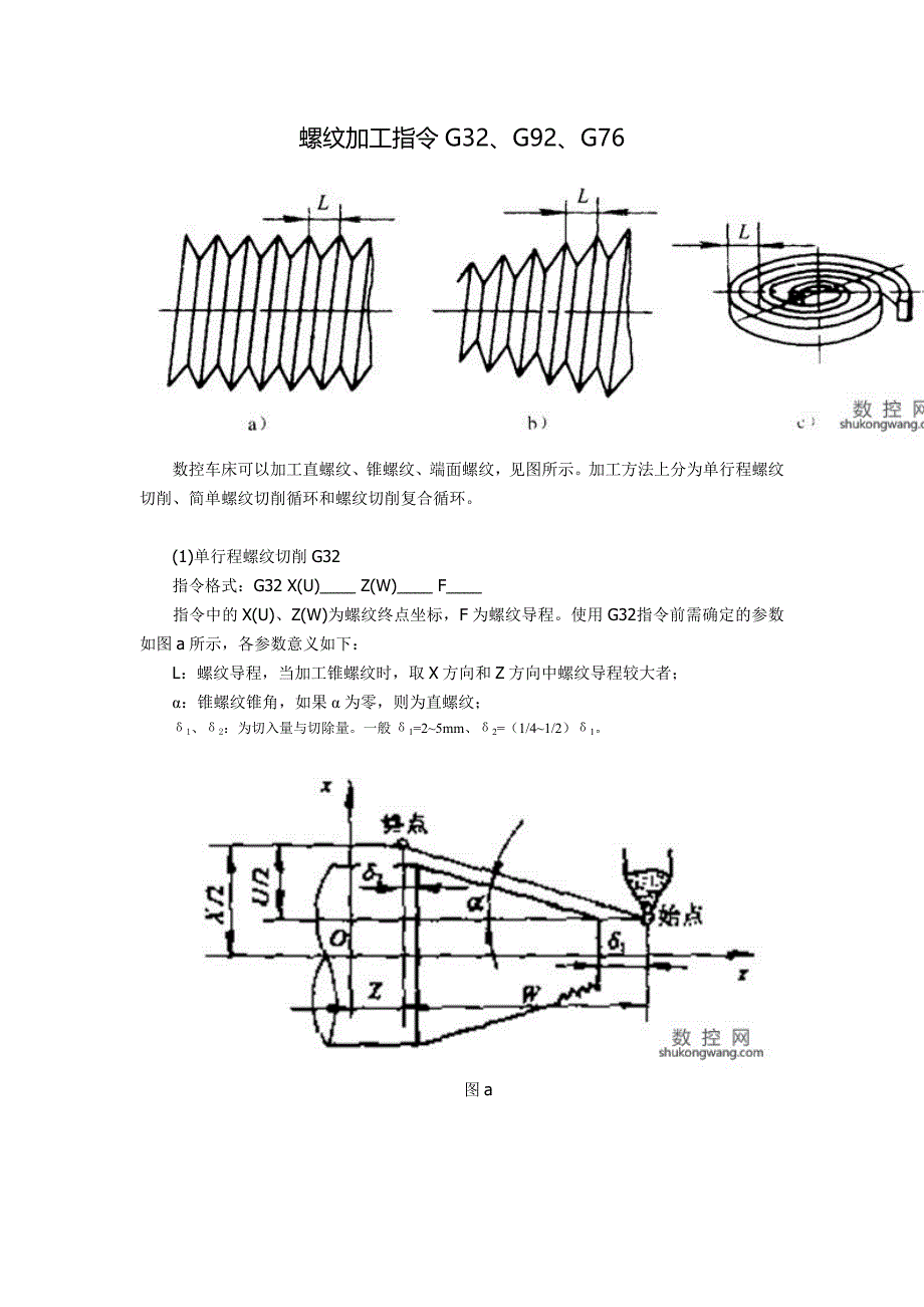 螺纹加工指令g32、g92、g76_第1页