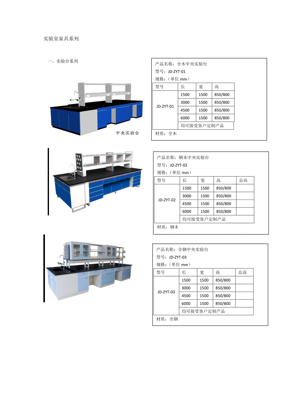 实验室实验台、实验物品柜说明_第1页