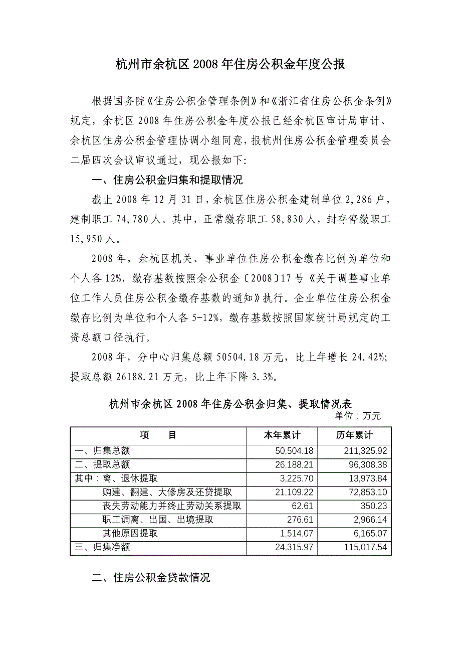 杭州市余杭区住房公积金年公报_第1页