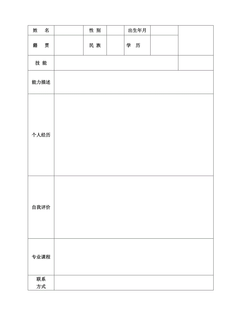 就职简历模板(带封面)_第2页