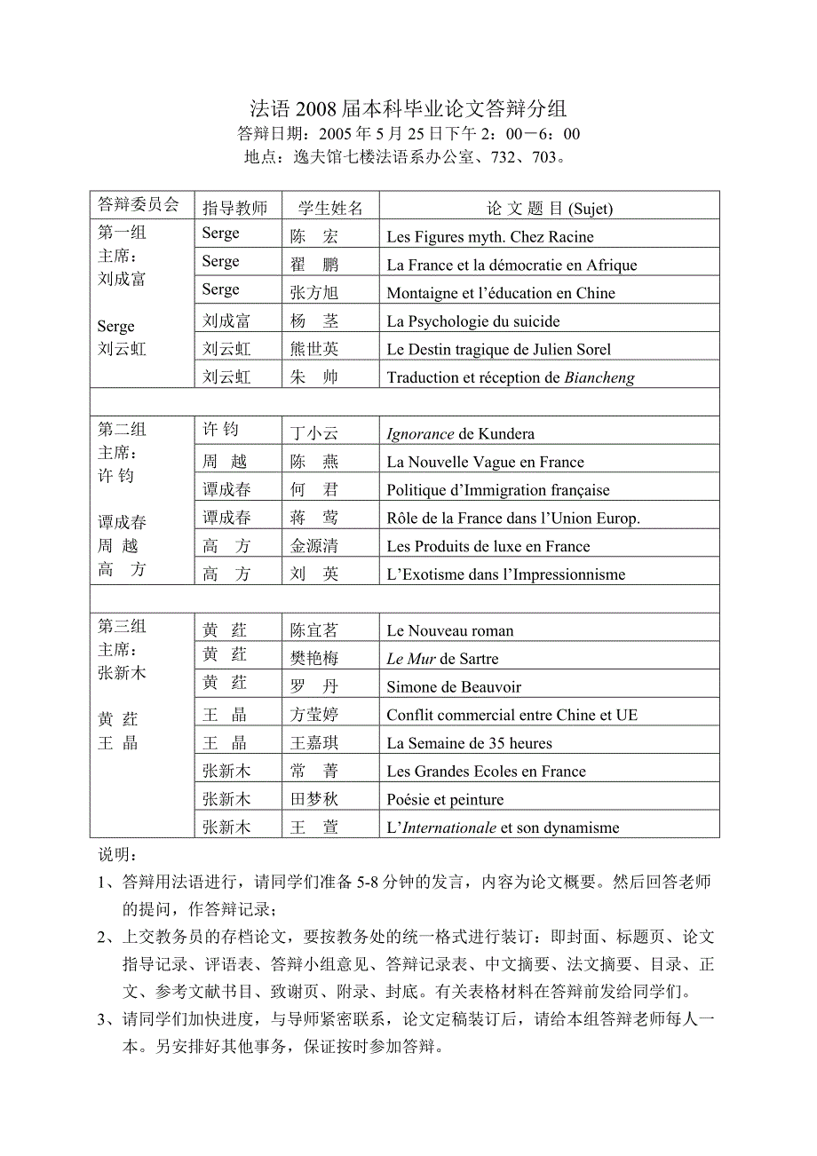 法语系届本科毕业论文指导安排_第2页