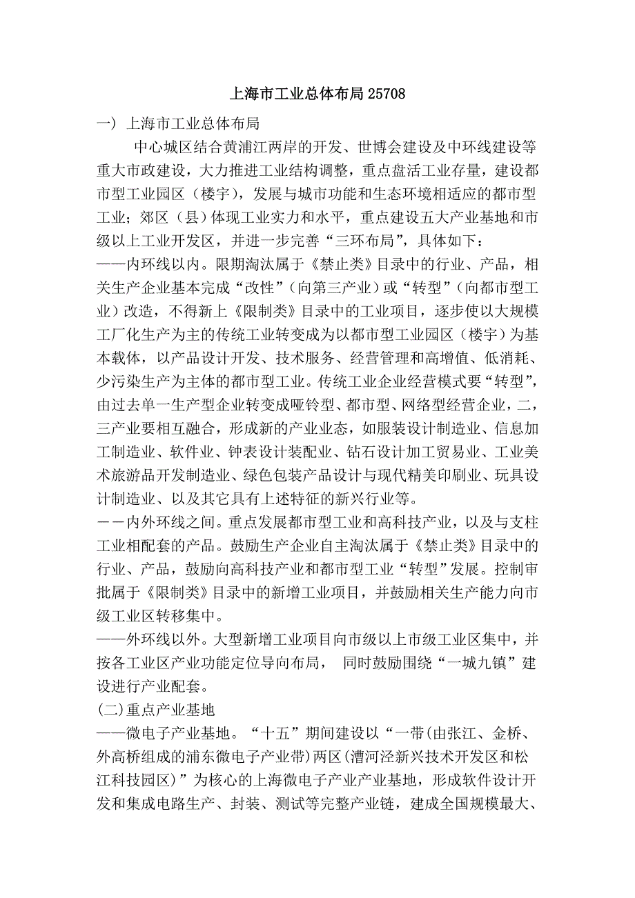 上海市工业总体布局25708_第1页