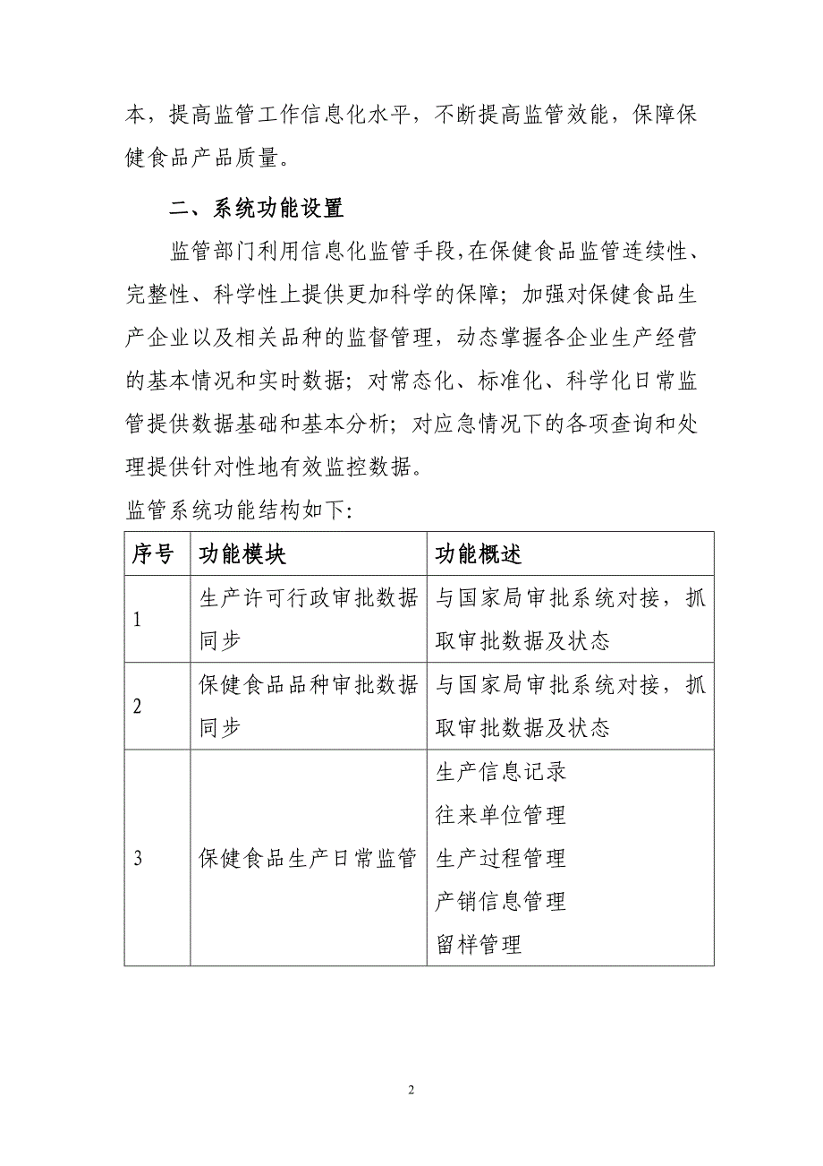 保健食品生产企业监管信息系统需求 (征求意见)_第2页