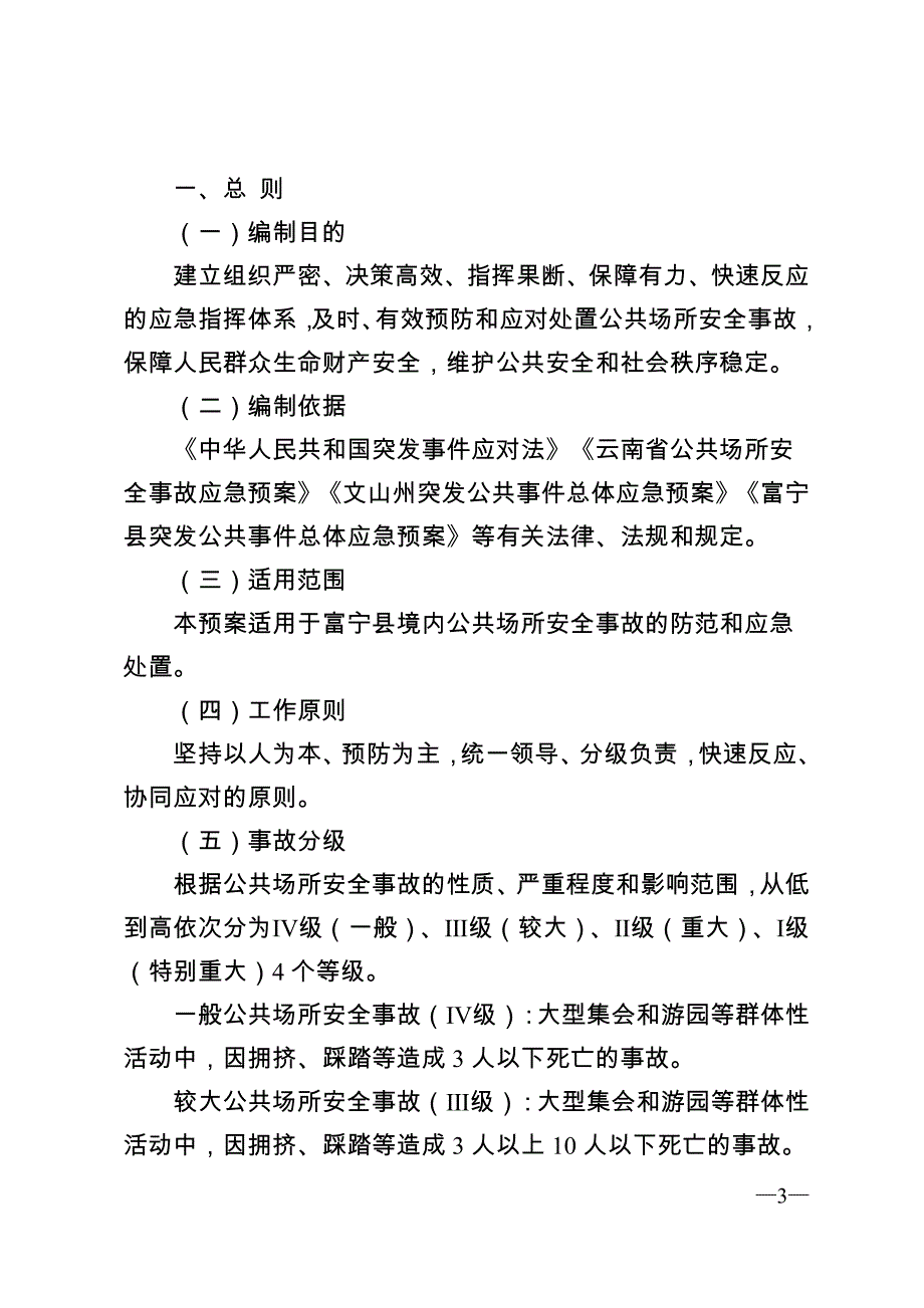 富宁县公共场所安全事故应急预案_第3页