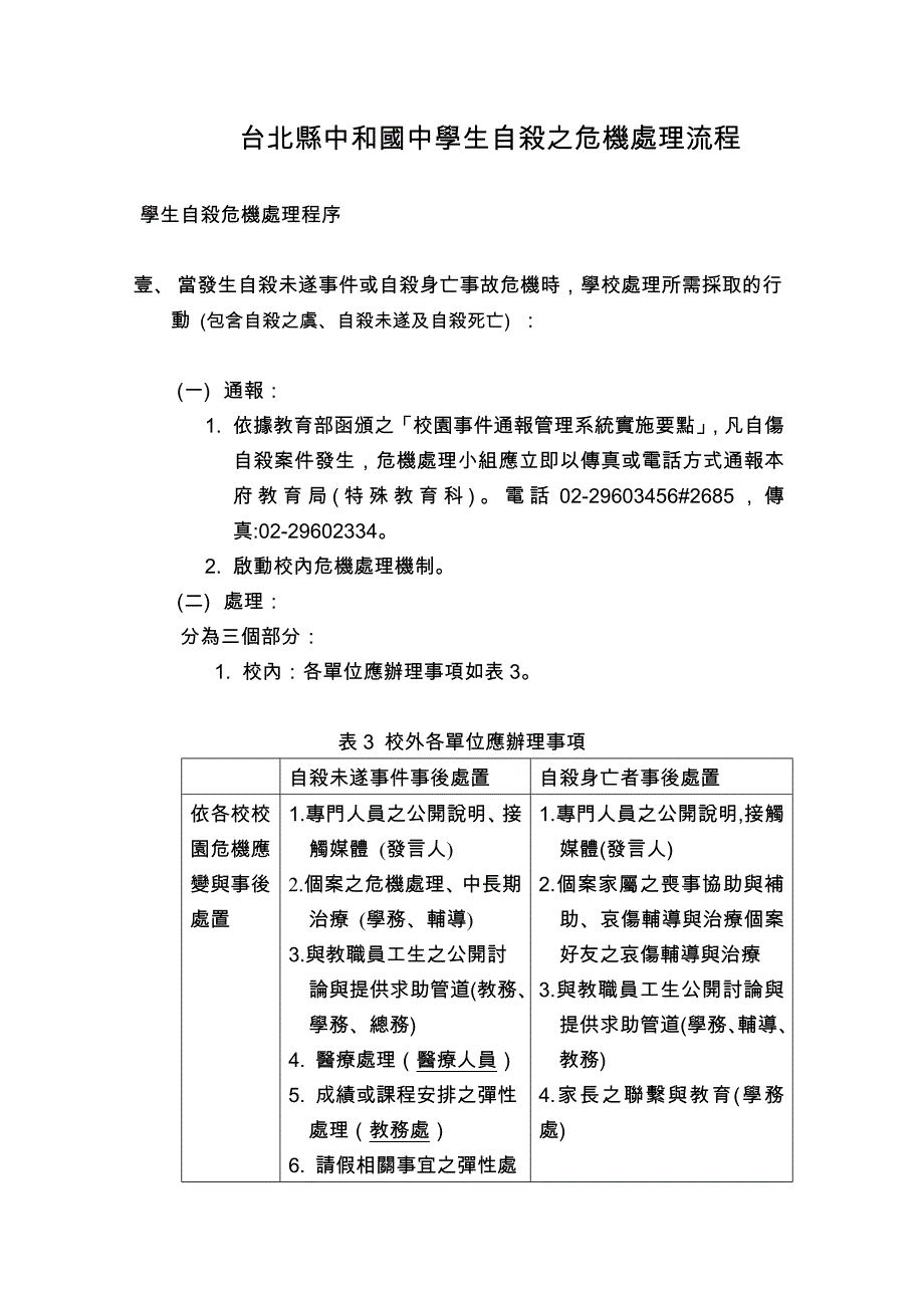 台北县中和国中学生自杀之危机处理流程_第1页