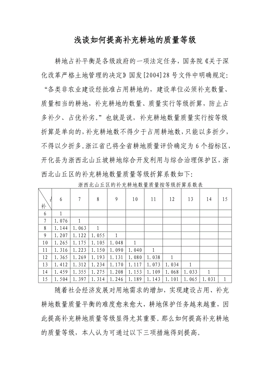 浅谈如何提高新增耕地的质量等级_第1页