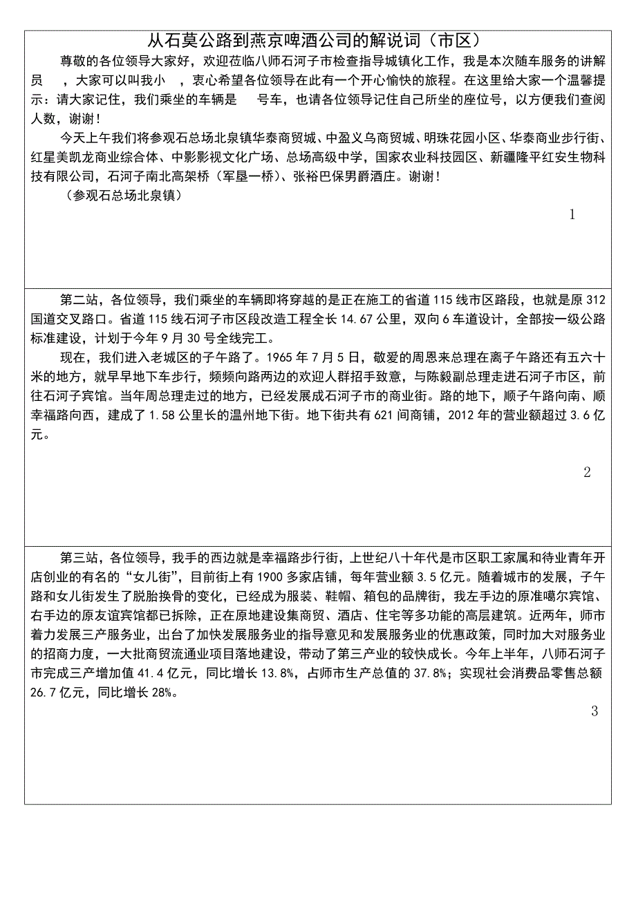 从石莫公路到燕京啤酒公司的解说词_第1页