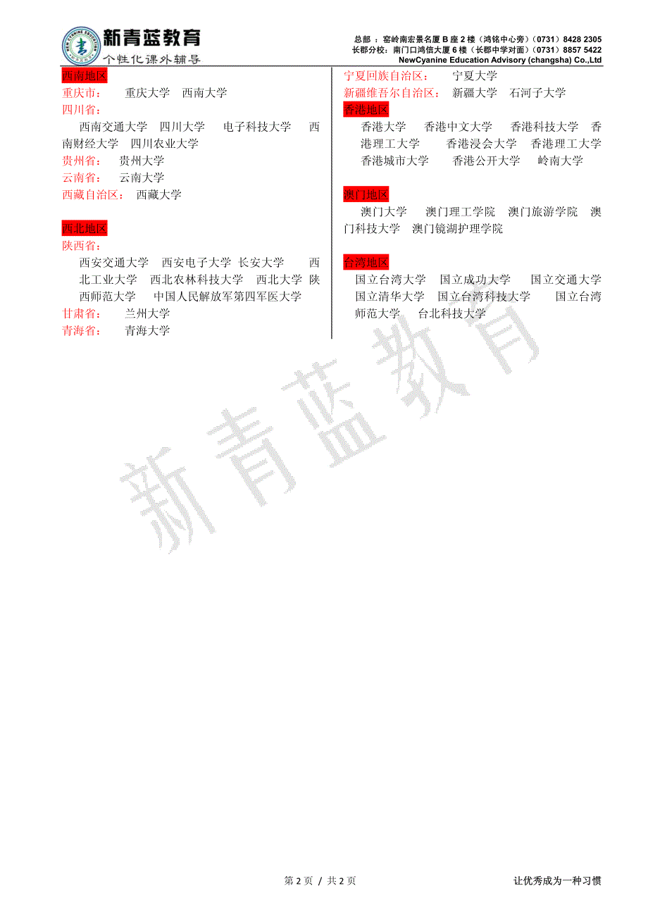 全国主要一本大学_第2页