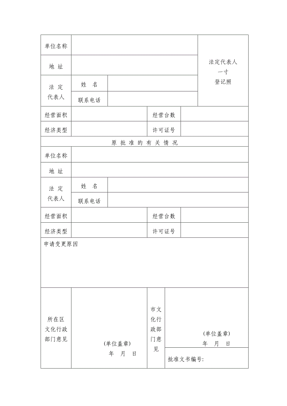 文化经营单位变更申请表_第2页