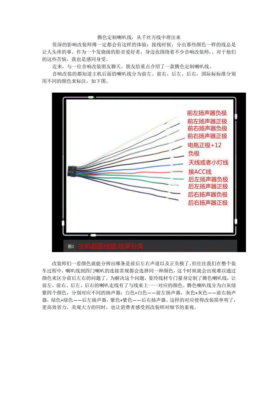 腾色定制喇叭线 从千丝万线中理出来_第1页