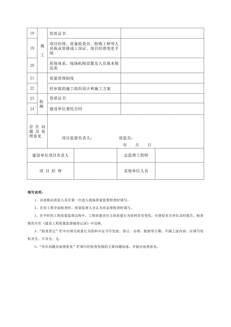 建设工程质量责任主体质量行为资料监督检查记录_第2页